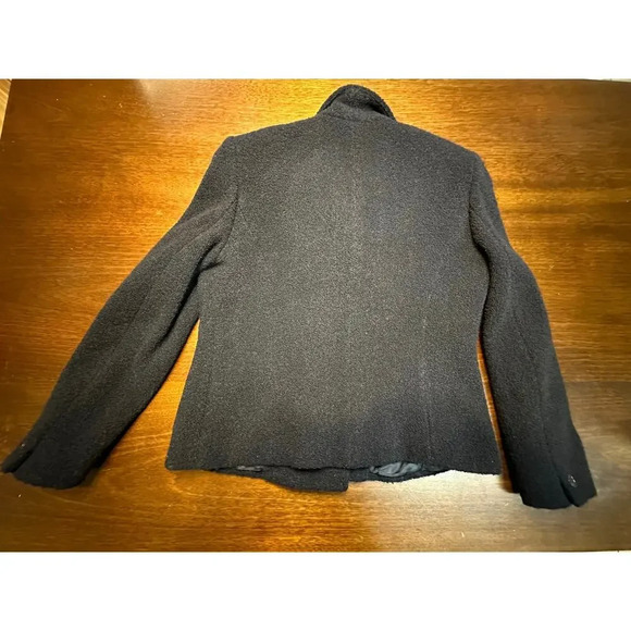 Jones New York Black Pea Coat Women 12 Wool Blend Winter Neutral Textured Jacket - Picture 4 of 8